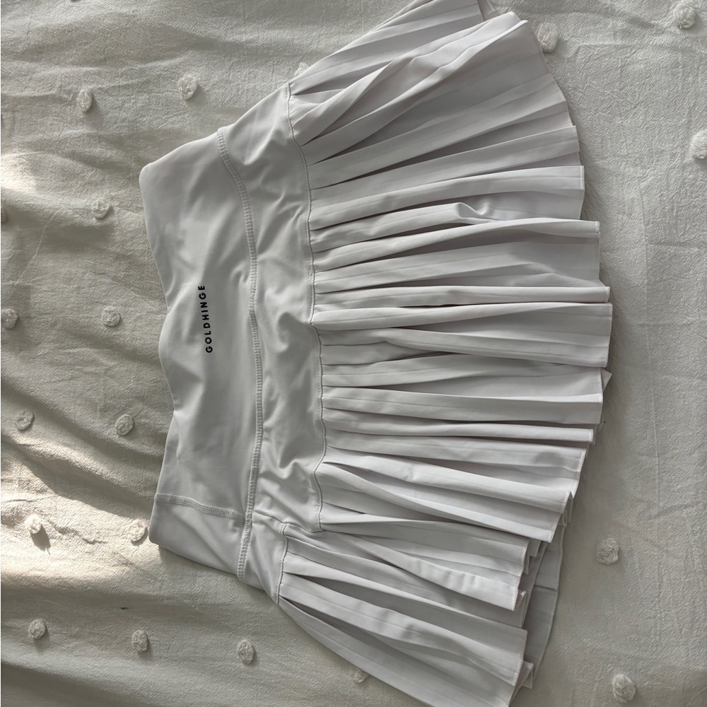 Gold Hinge white tennis skirt